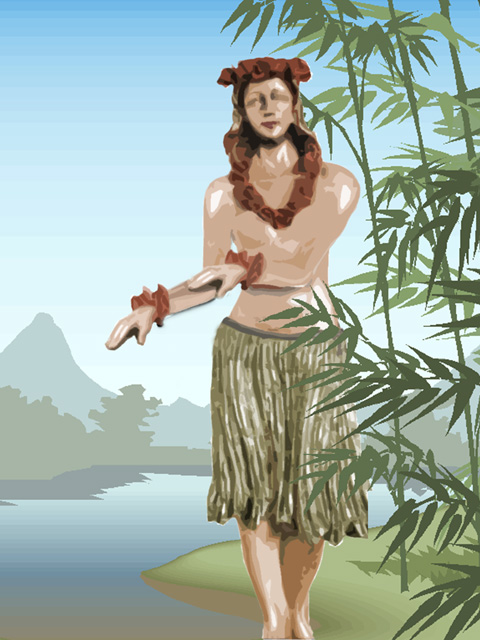 Hula dancer pose